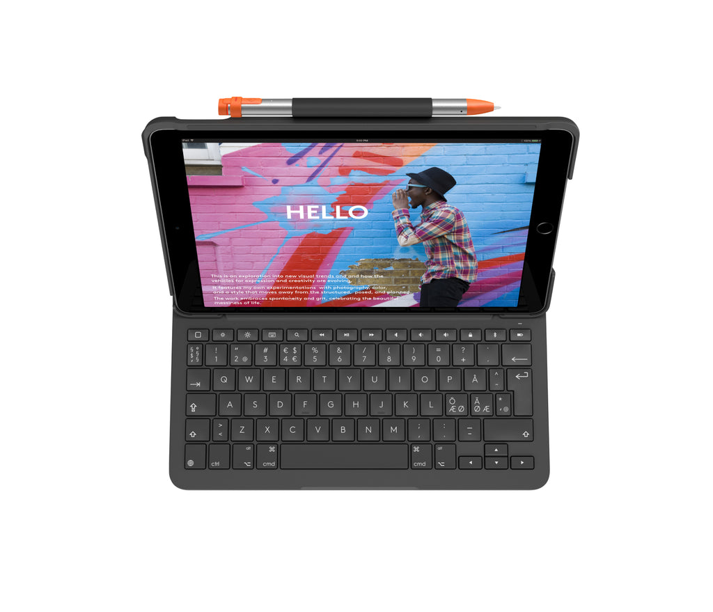 Logitech Slim Folio Tastatur og folio-kasse Saks Trådløs Pan Nordic