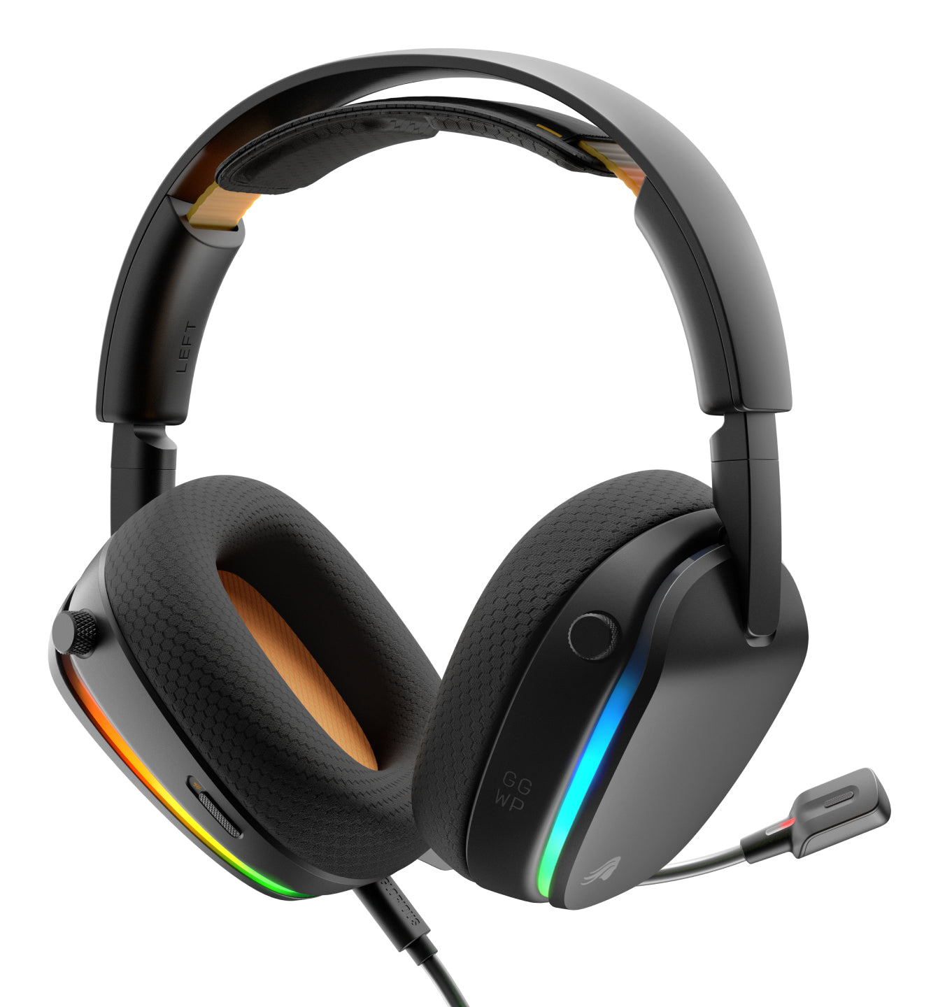 Glorious Gaming Glorious GHS Eternal RGB - Casque gaming stéréo RGB pour PC, PS5, PS4, Switch. Transducteurs inclinés sur mesures, micro détachable USB-C haute-clarté ajustable. Résistant, confort longue durée. Noir