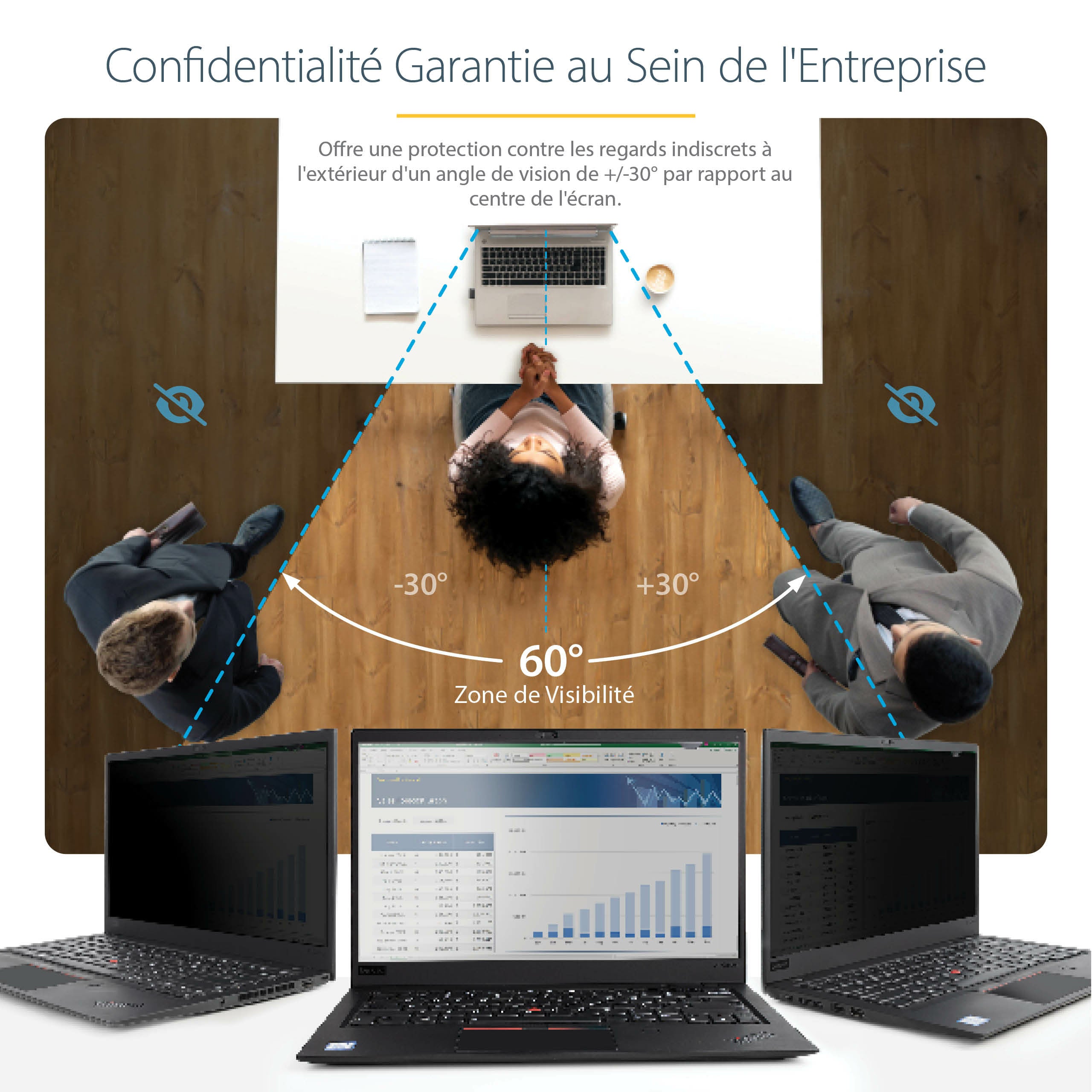 StarTech.com Filtre de Confidentialité pour Ordinateur Portable 15,6 pouces 16:9 - Écran de Confidentialité Antireflet avec Réduction de Lumière Bleue de 51% Protecteur d'Écran PC avec Angle de Vision de +/- 30°