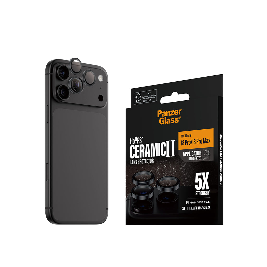 PanzerGlass ® Hoops® Ceramic Camera Lens Protector iPhone 2026 Pro | 2026 Pro Max Protection d'écran transparent 1 pièce