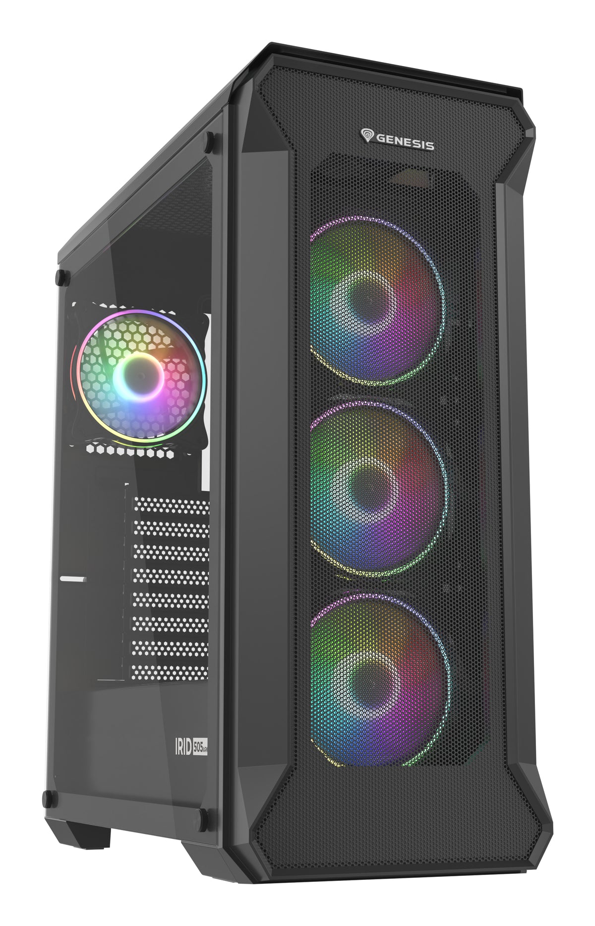 Boîtier PC Midi Tower Irid 505 ARGB, Noir et Transparent