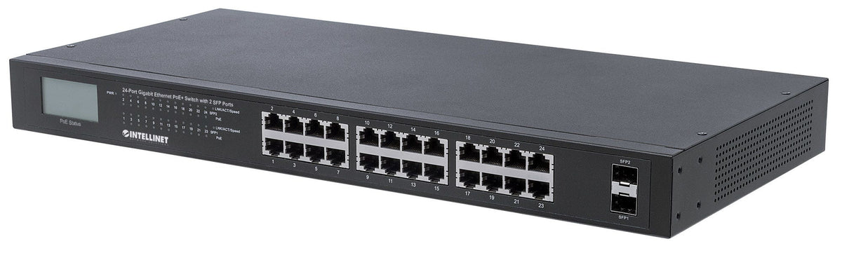 Intellinet 561242 Commutateur Réseau Non-géré Gigabit Ethernet PoE 24 Ports 1U Noir