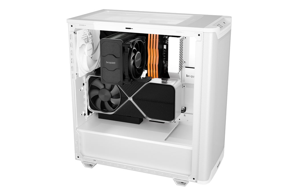 be quiet! Pure Base 501 Blanc | Boîtier PC vitré, Mini ATX / Micro ATX / ATX, 2 ventilateurs Pure Wings 3 140 mm PWM