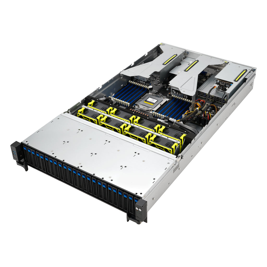 ASUS RS521A-E12-RS24U Socket SP5 Rack (2 U) Noir, Argent