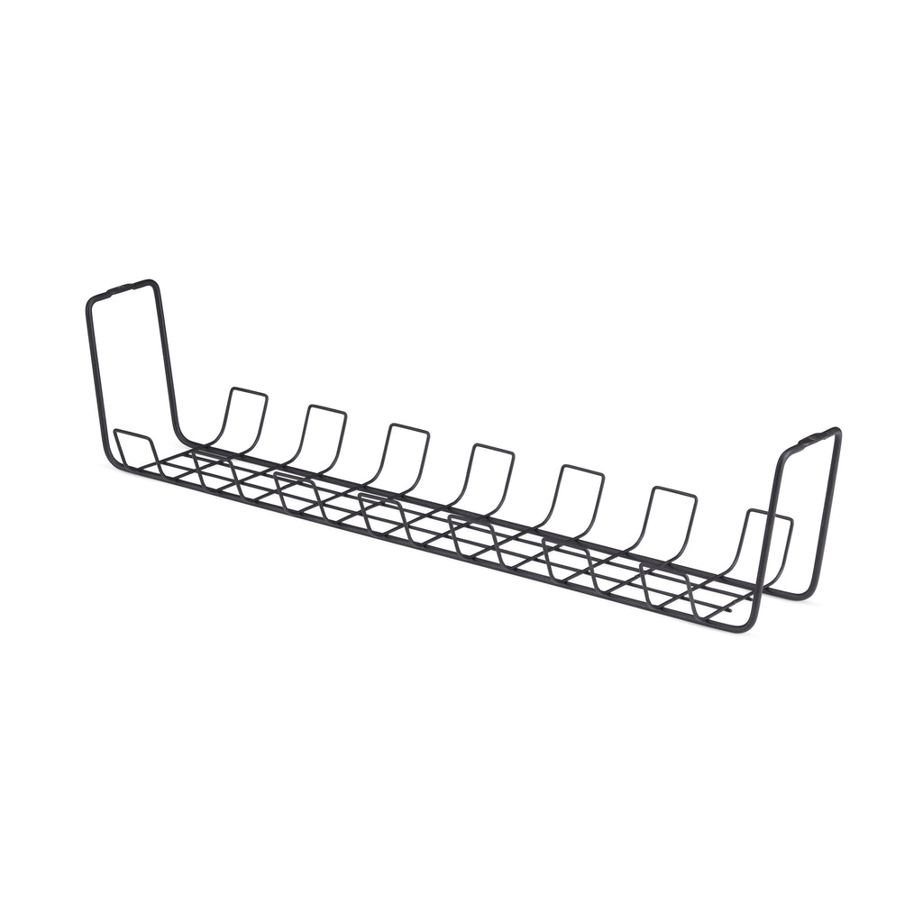 StarTech.com Bac de Rangement de Câbles sous Bureau, 61,5cm, Organiseur Métallique Type Panier, Noir