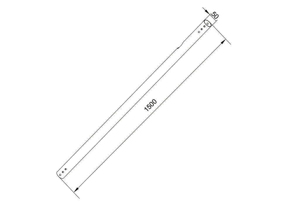 Accessoire de Montage de Moniteur 3811, Tube en Acier Noir, 1500 mm