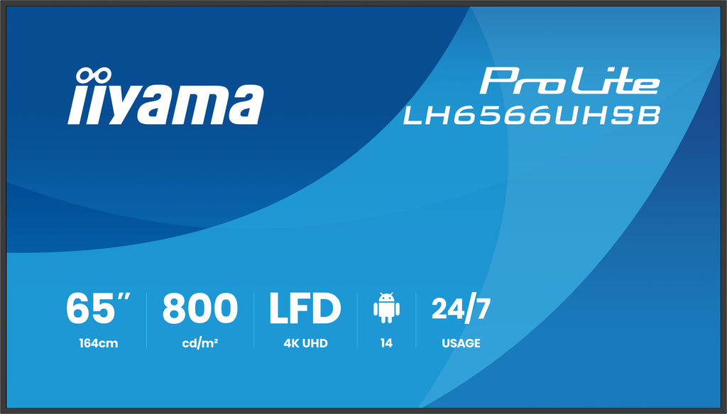 iiyama LH6566UHSB-B1AG Écran d'affichage dynamique Écran plat de signalisation numérique 165,1 cm (65") LCD Wifi 800 cd/