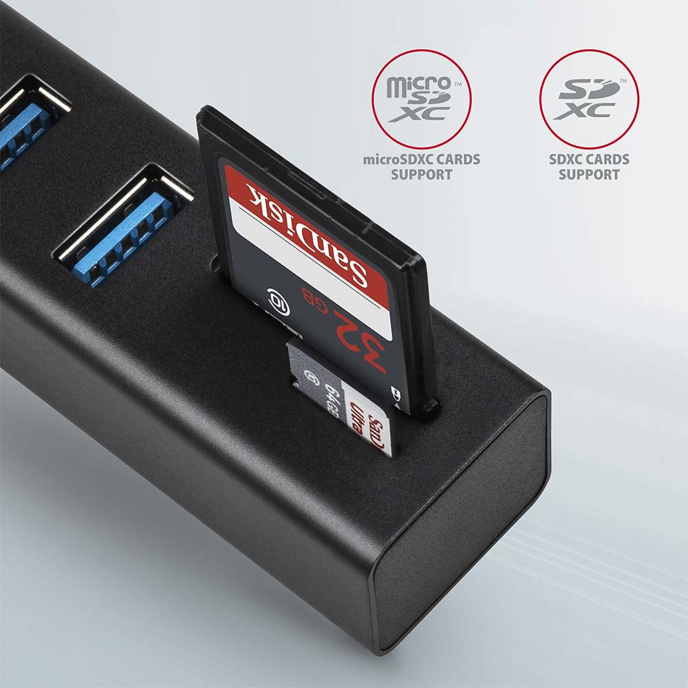 Axagon HMA-CR3A station d'accueil Avec fil USB 3.2 Gen 1 (3.1 Gen 1) Type-A Noir - vue 3