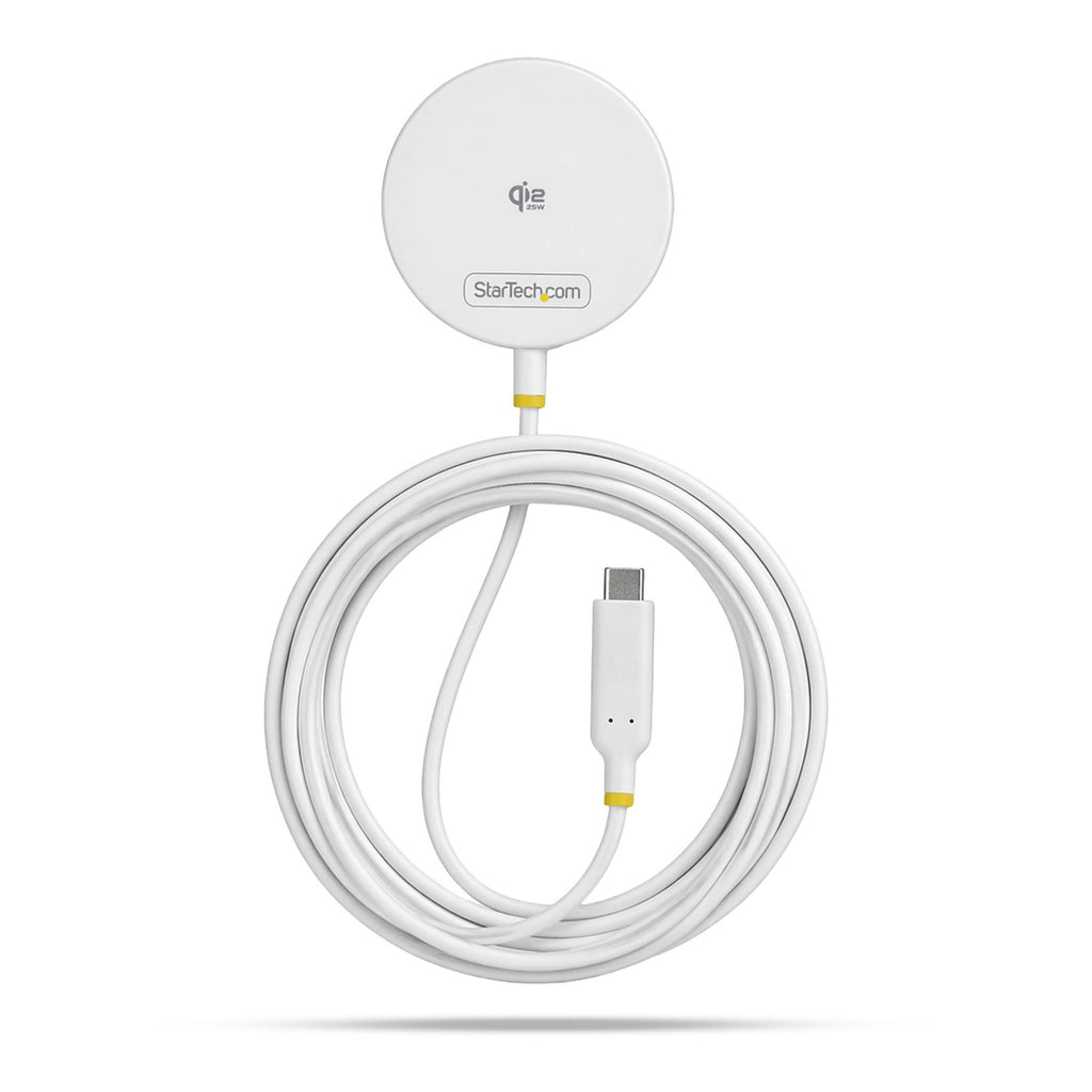 StarTech.com Pad de Charge Sans Fil Magnétique Qi2.2 25W Certifié avec Câble USB-C Intégré 6,6pi (2m), Compatible MagSaf