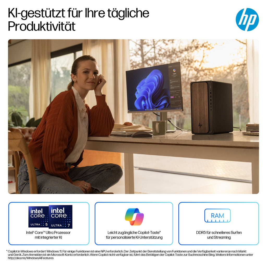 HP OmniDesk M03-0000i Tour, Intel Core Ultra 5 225, 16GB RAM, 1TB SSD, Intel Graphics, FreeDOS