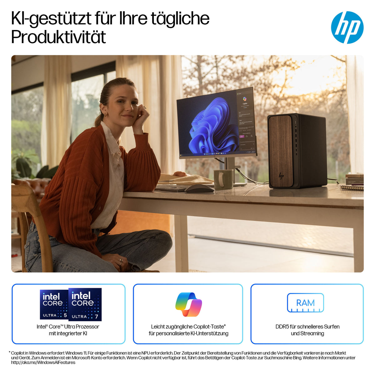 HP OmniDesk M03-0000i Tour, Intel Core Ultra 5 225, 16GB RAM, 1TB SSD, Intel Graphics, FreeDOS