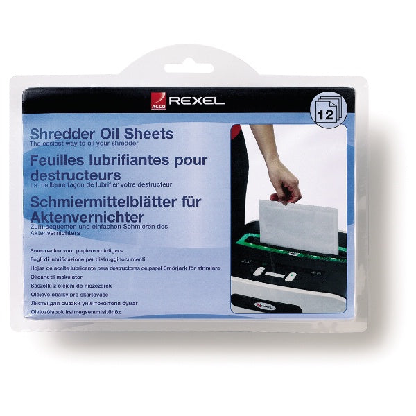 Rexel Feuilles prélubrifiées pour destructeurs (12)