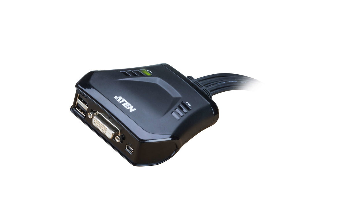 ATEN Commutateur KVM DVI USB 2 Ports avec Sélecteur de Port Distant CS22D