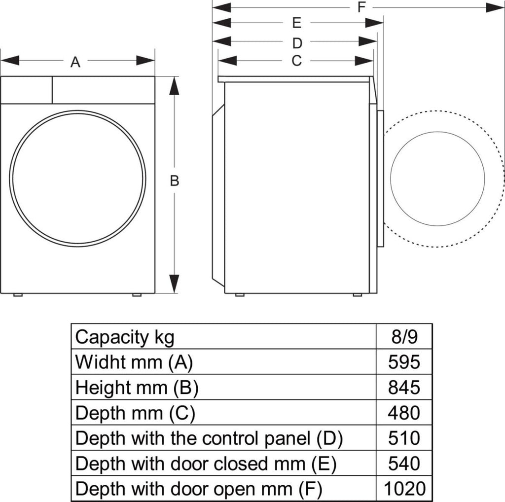 Hisense WD3S8043BW3 machine à laver avec sèche linge Pose libre Charge avant Blanc - vue 6