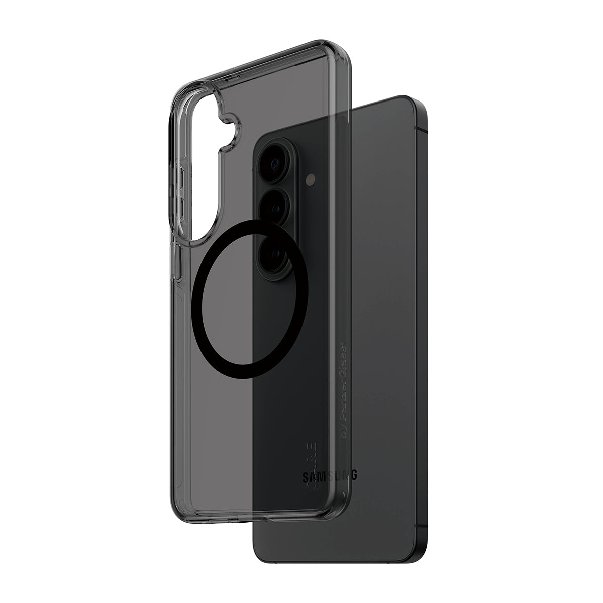 PanzerGlass CARE™ by ® Smokey Case w. Black Qi Samsung Galaxy S26+ coque de protection pour téléphones portables Housse Noir