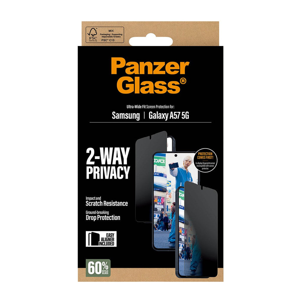 PanzerGlass Privacy Screen Protector UWF Transparent pour Samsung Galaxy A57 5G