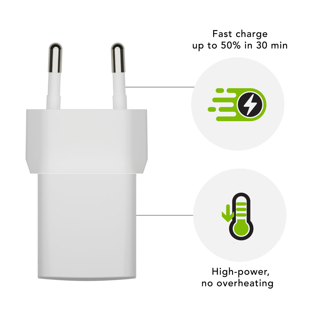 Chargeur Universel pour Appareils Mobiles CH20EUWH7093, Secteur Intérieur, Port USB-C, Blanc