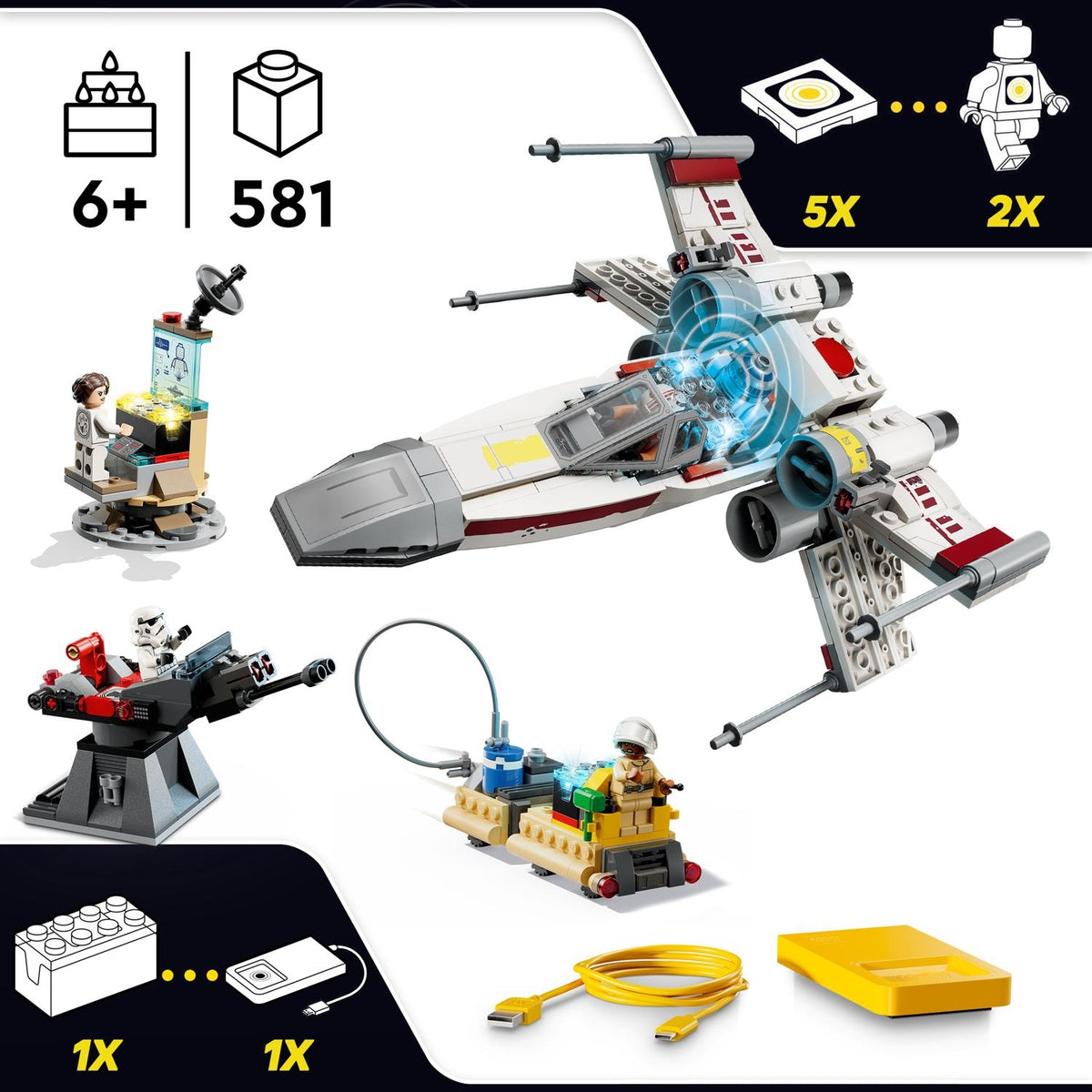 LEGO Star Wars SMART Play : le X-Wing Red Five de Luke 75423