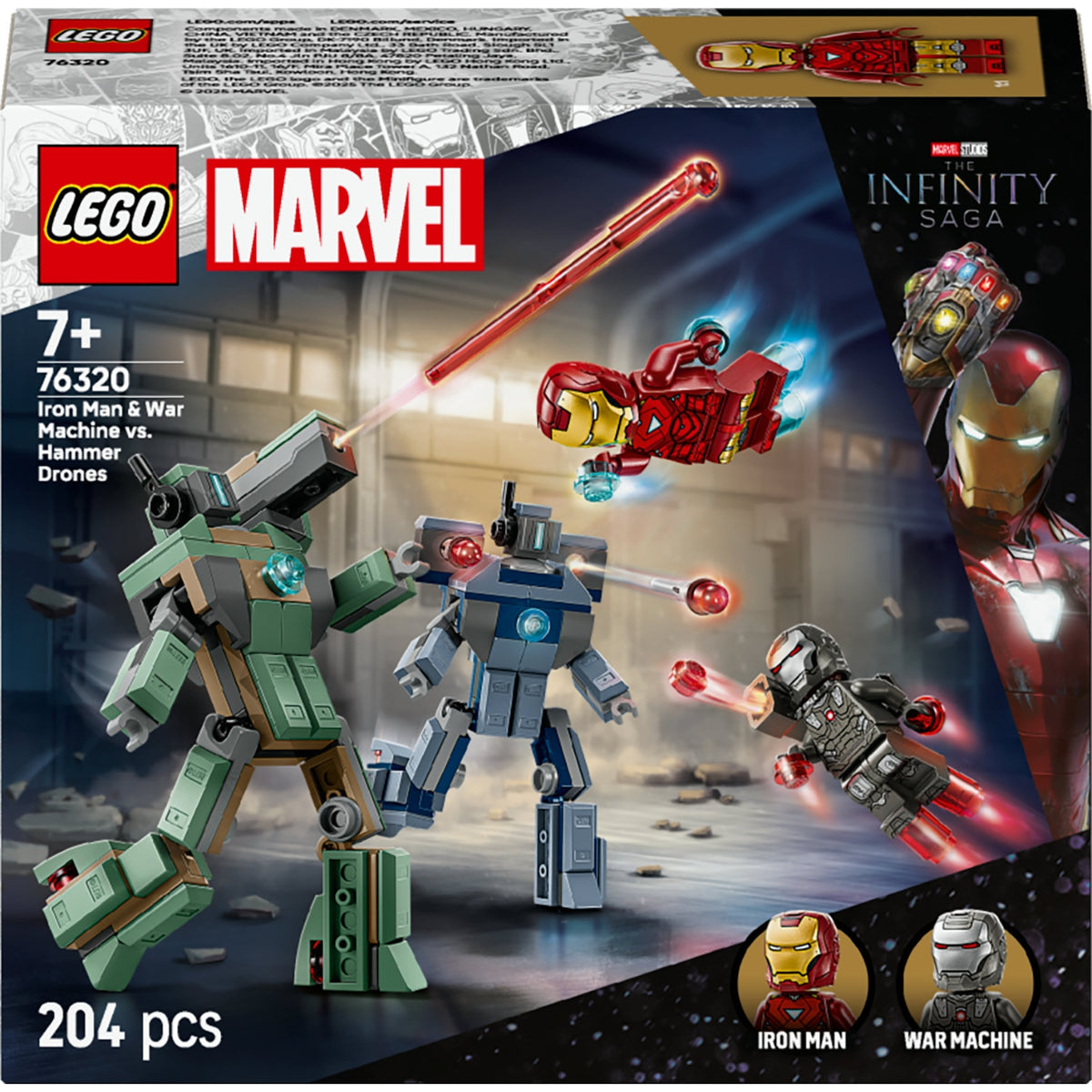 LEGO Marvel Iron Man et War Machine Contre les Drones de Hammer 76320