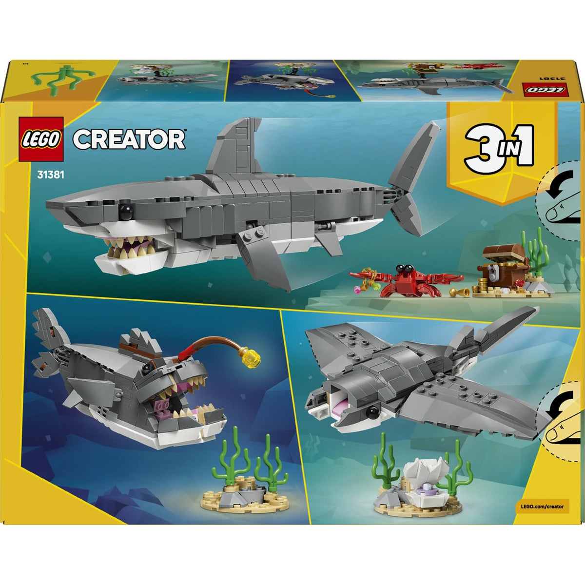 LEGO Créator le Redoutable Requin et le Coffre au Trésor 31381