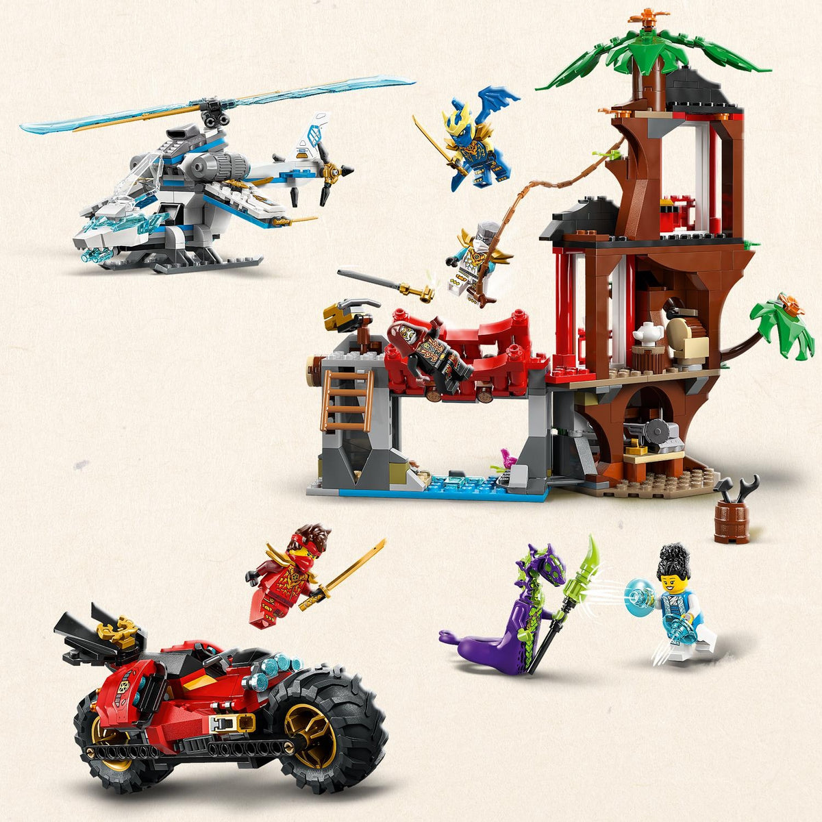 LEGO Ninjago la Cabane et les Véhicules des Ninja 71857