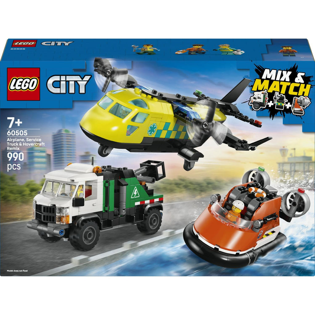 LEGO City Avion Camion d'Assistance et Aéroglisseur Moduable 60505