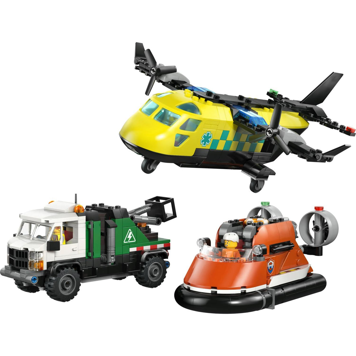 LEGO City Avion Camion d'Assistance et Aéroglisseur Moduable 60505
