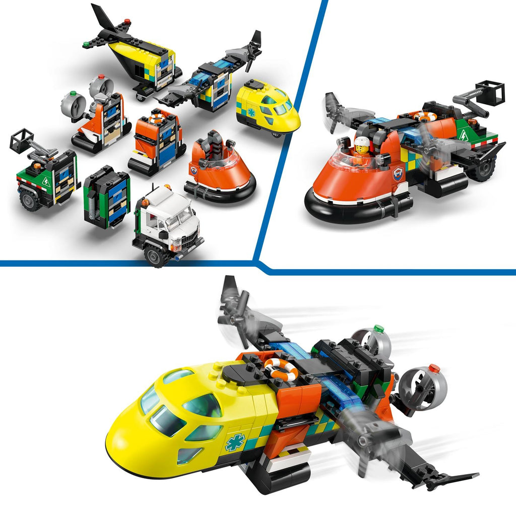 LEGO City Avion Camion d'Assistance et Aéroglisseur Moduable 60505