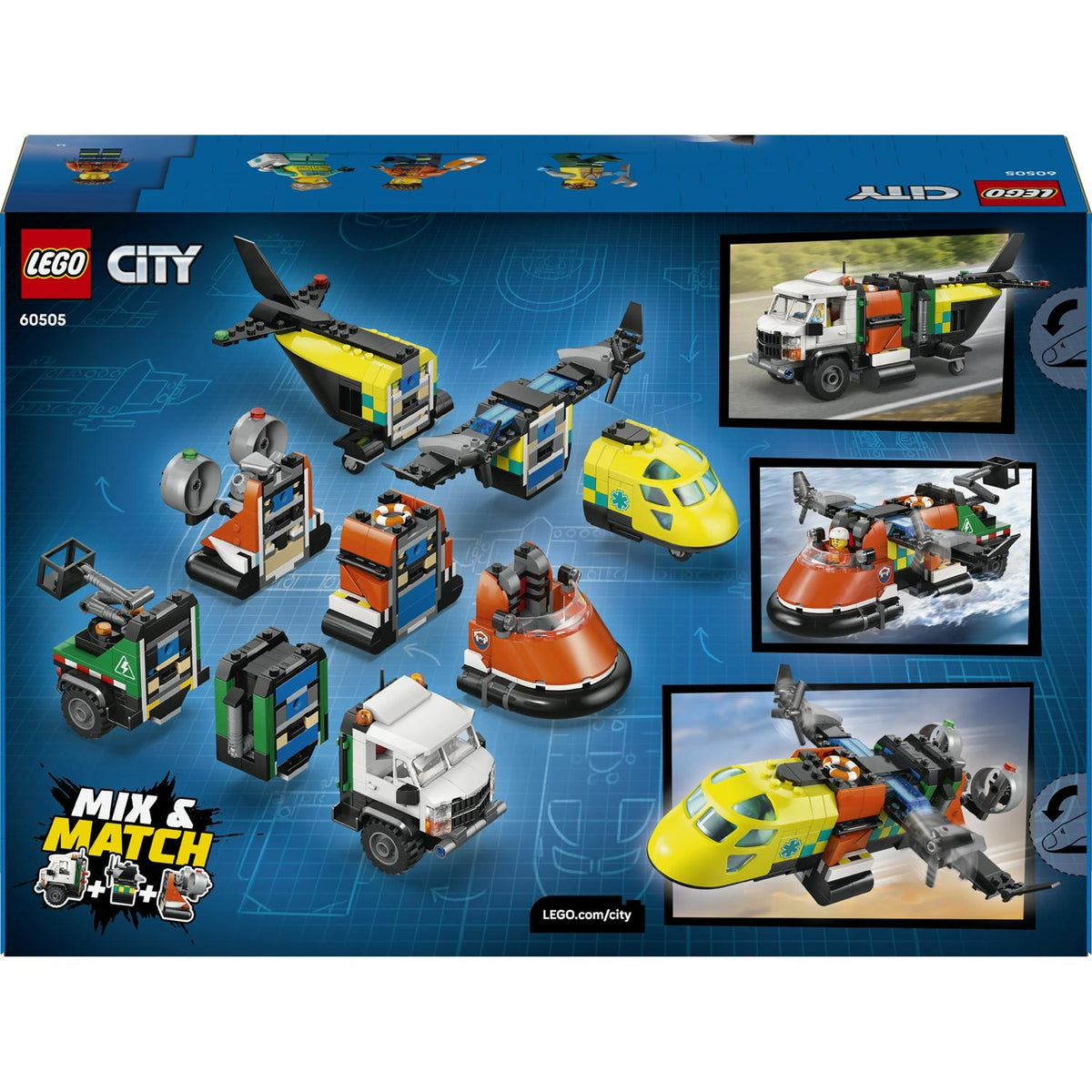 LEGO City Avion Camion d'Assistance et Aéroglisseur Moduable 60505