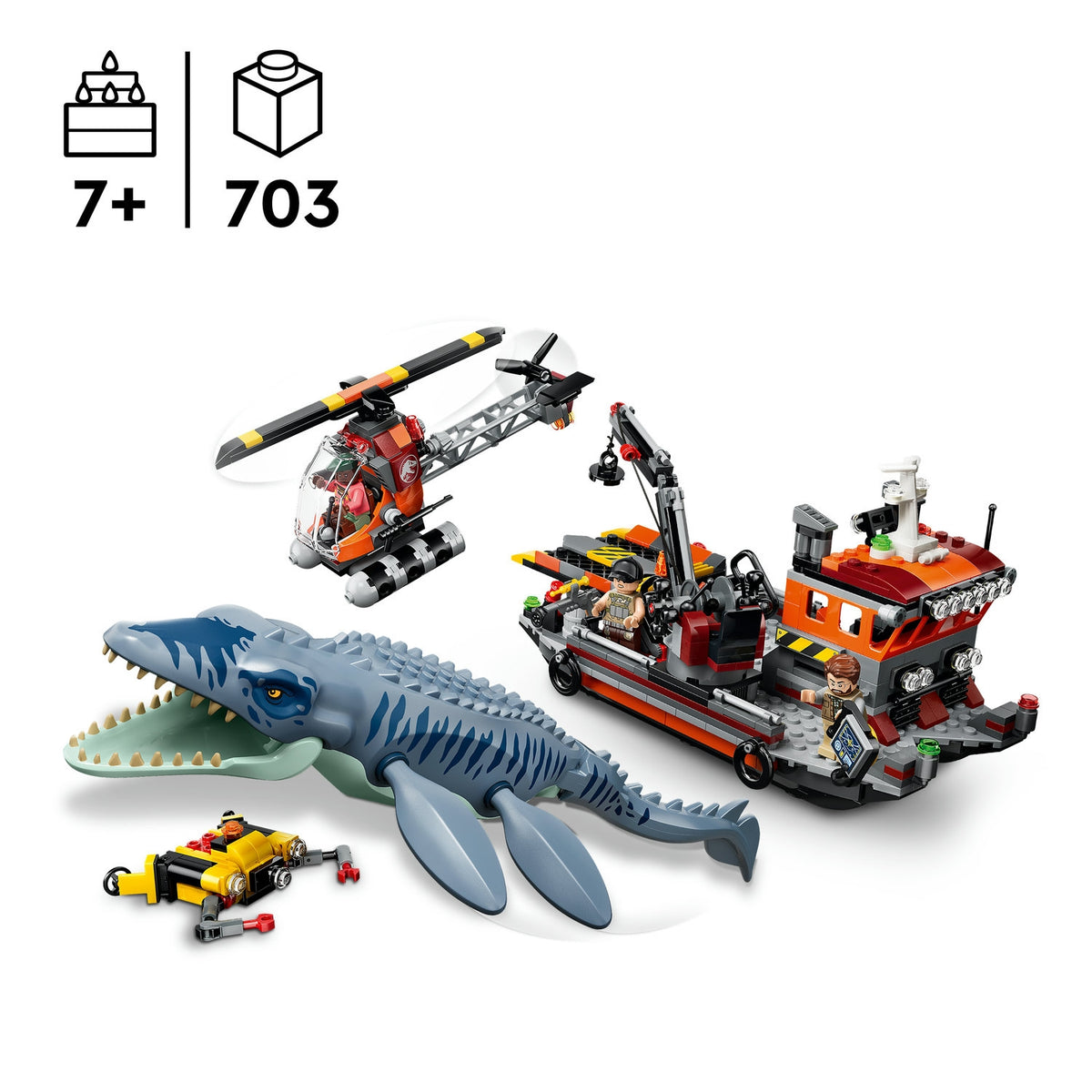 LEGO Jurassic World L'attaque du bateau par le Mosasaure (77983)