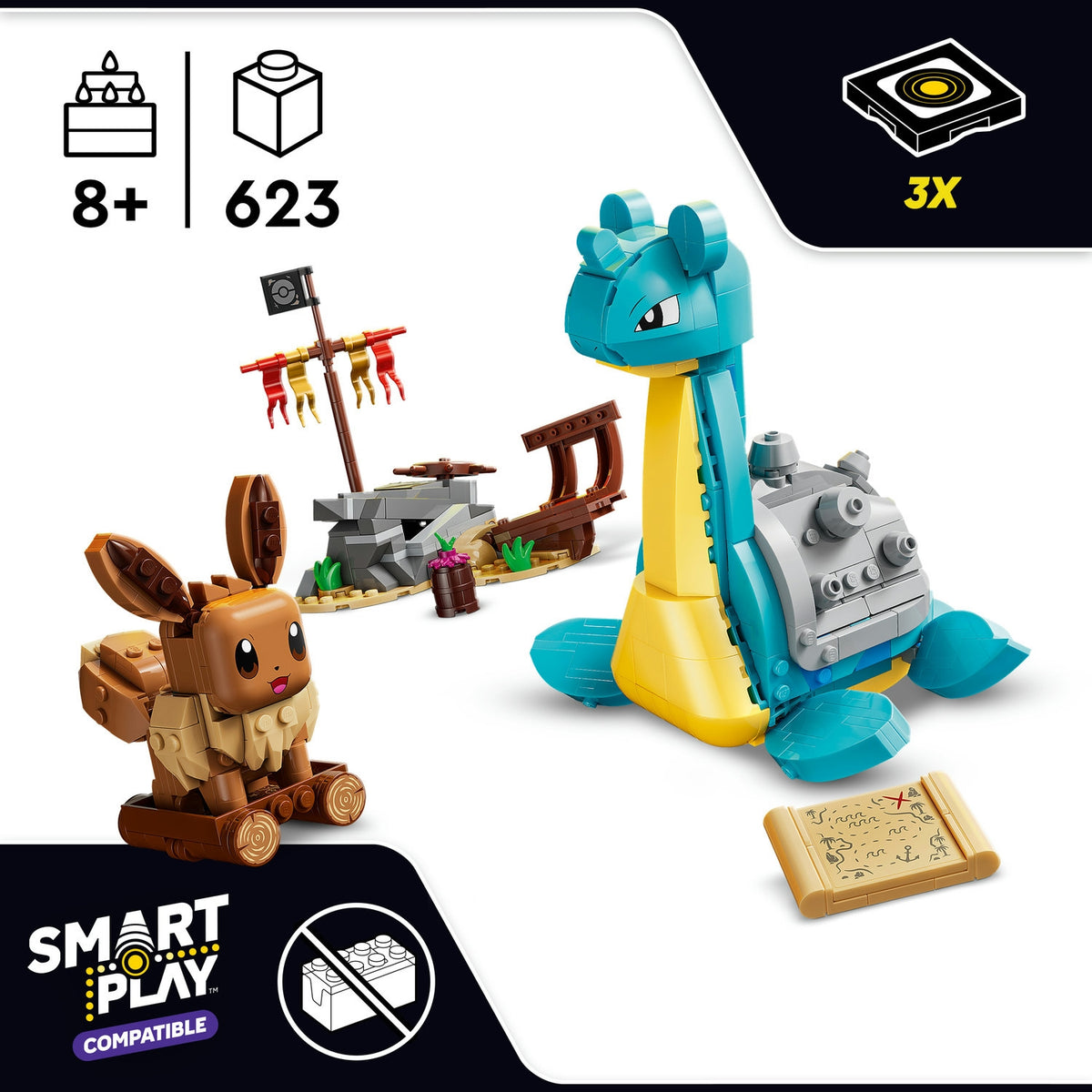 LEGO Pokémon Smart Play Chasse au Trésor d'Évoli et Lokhlass 72162.0