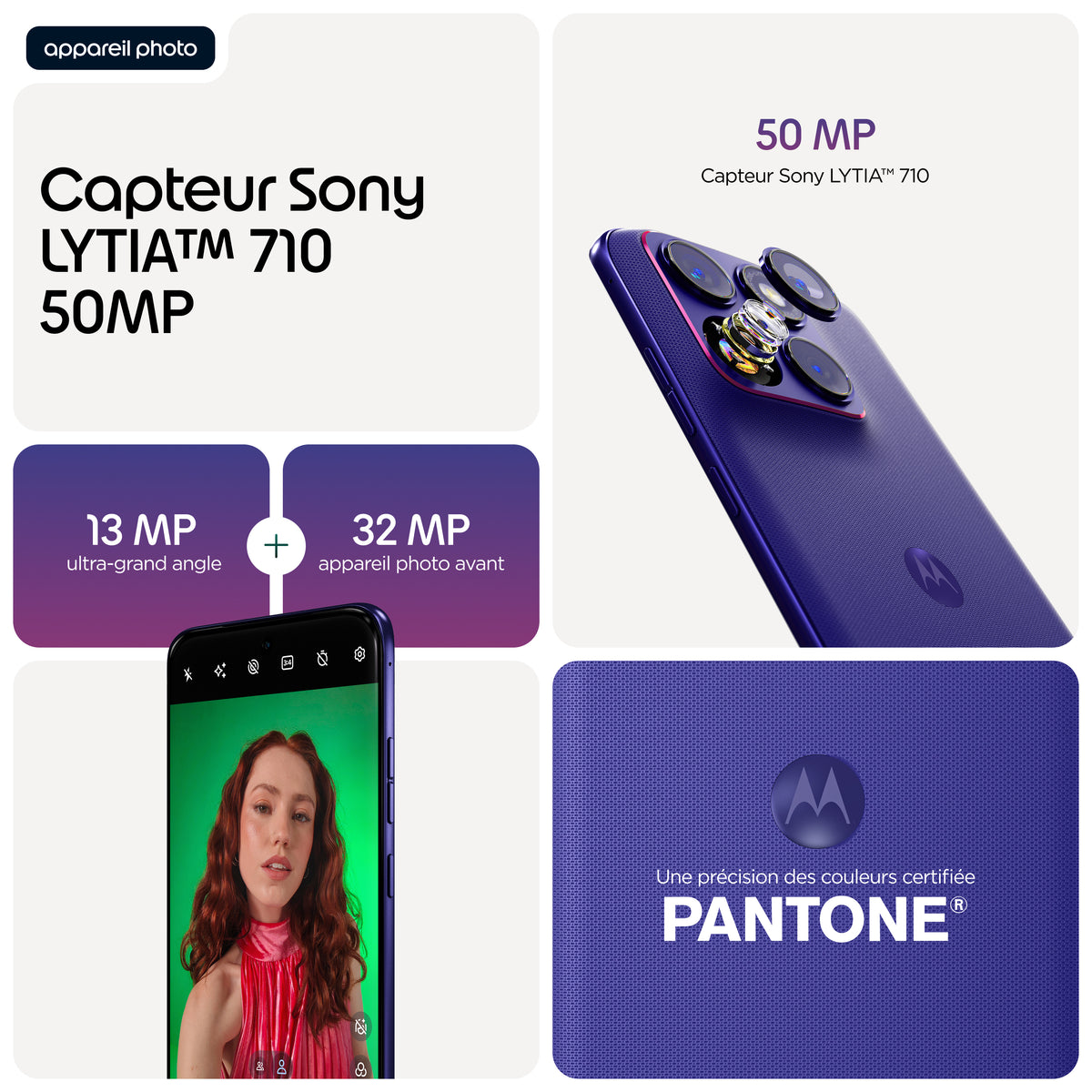 Motorola Edge 70 Fusion 6.78" 5G 256 Go 8 Go RAM 5200 mAh Android 16.0 Double SIM - Violet
