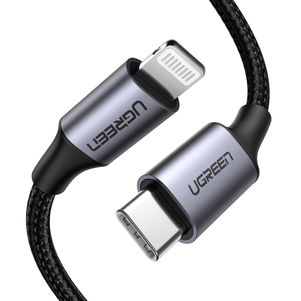 Ugreen 60759 Câble USB-C vers Lightning, 1 m, Noir et Argent