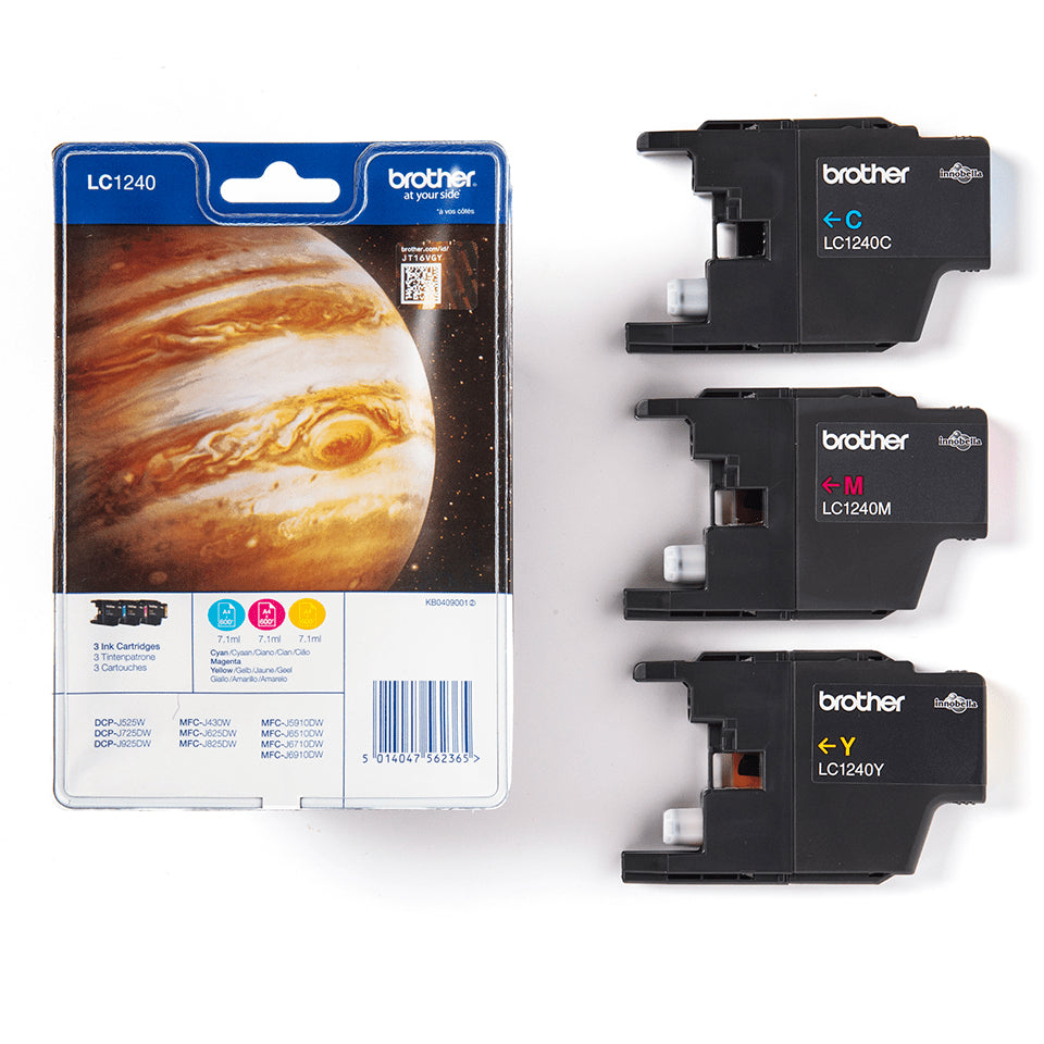 Brother Pack de Cartouches d'Encre LC1240RBWBP, Cyan, Magenta, Jaune