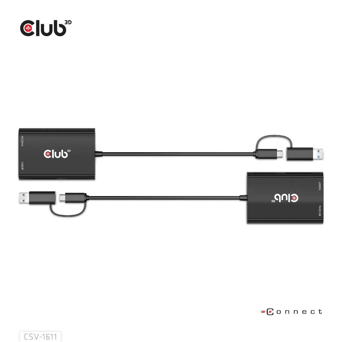 CLUB3D CSV-1611 Adaptateur Graphique USB 4K 3840 x 2160 pixels, Noir