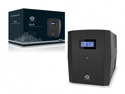 Conceptronic ZEUS03E alimentation d'énergie non interruptible Interactivité de ligne 1,2 kVA 720 W 6 sortie(s) CA