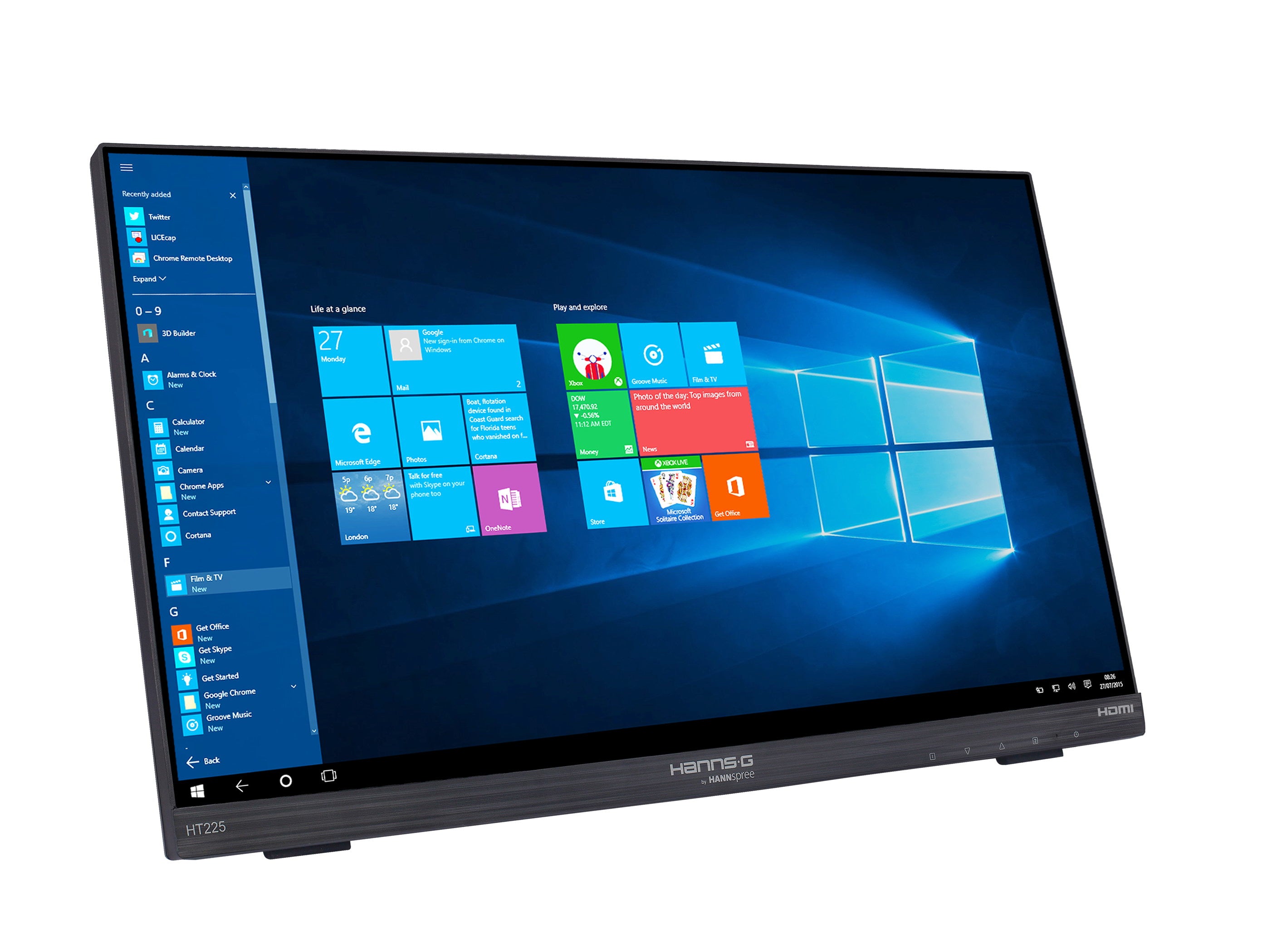 Hannspree HT225HPB écran plat de PC 54,6 cm (21.5") 1920 x 1080 pixels Full HD LED Écran tactile Dessus de table Noir