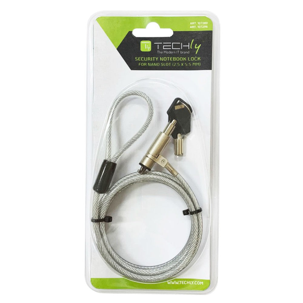 Techly IQ-LOK-15-K câble antivol Argent 1,8 m