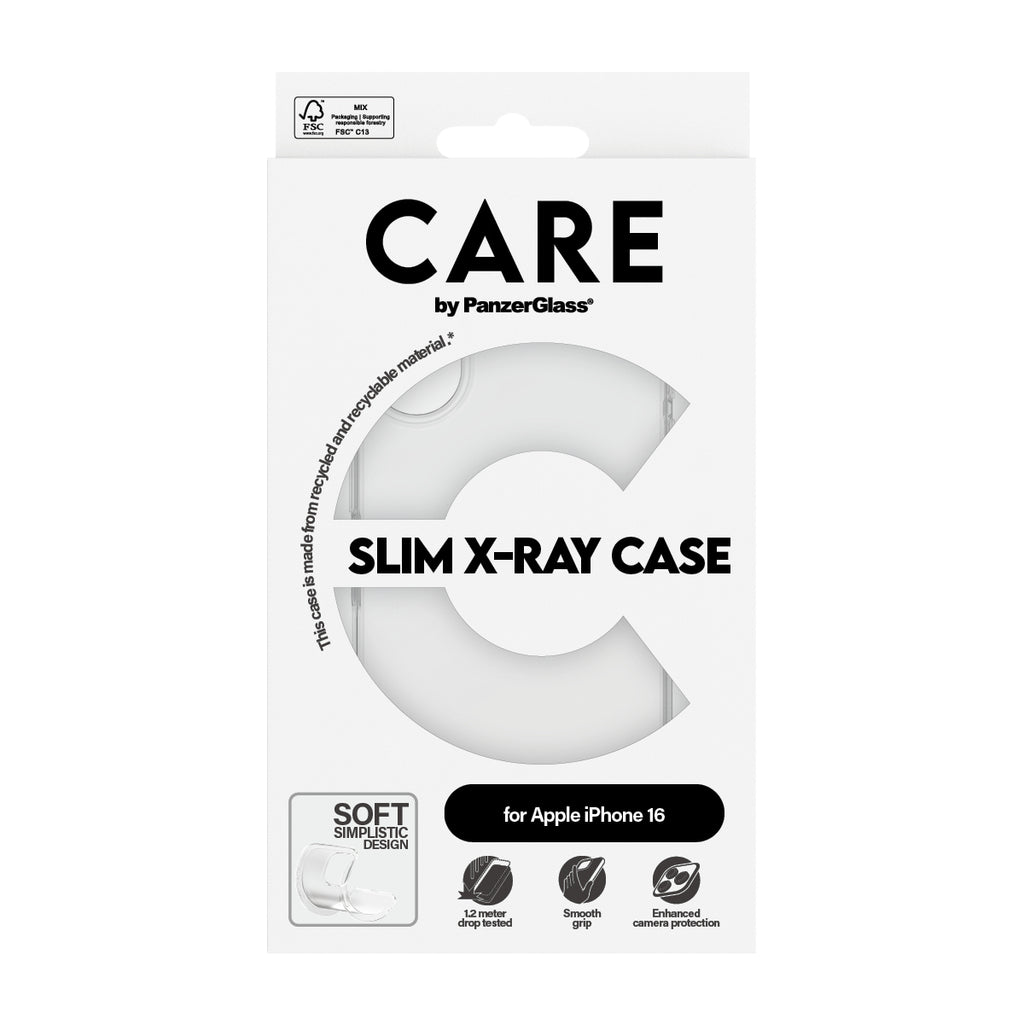 PanzerGlass CARE™ by ® X-Ray Case iPhone 16 coque de protection pour téléphones portables Housse Transparent