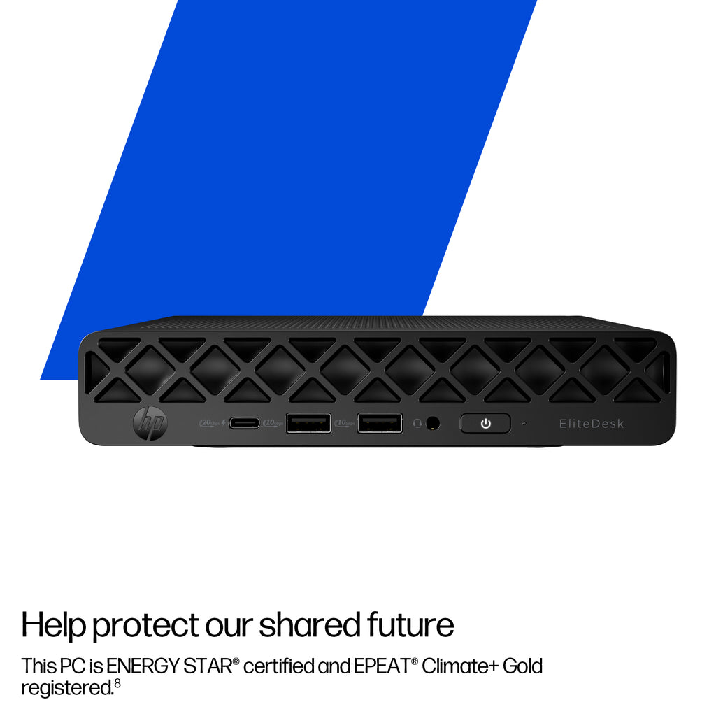 HP EliteDesk 8 G1i AI Mini PC, Intel Core Ultra 7 265T, 16GB RAM, 1TB SSD, Intel Graphics, Windows 11 Pro
