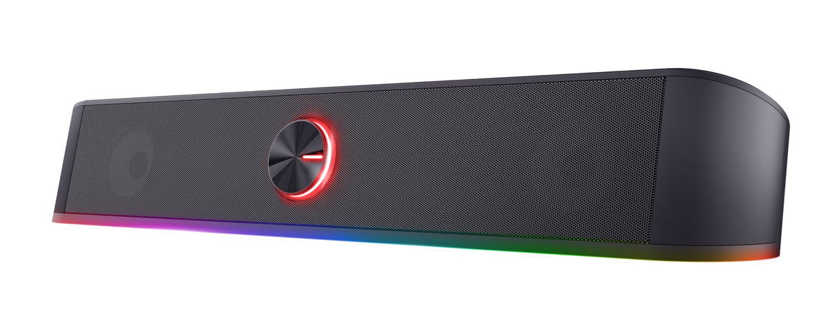 Trust GXT 619 Thorne Barre de Son Gaming RGB, 2.0 Canaux, 12W RMS, Noir