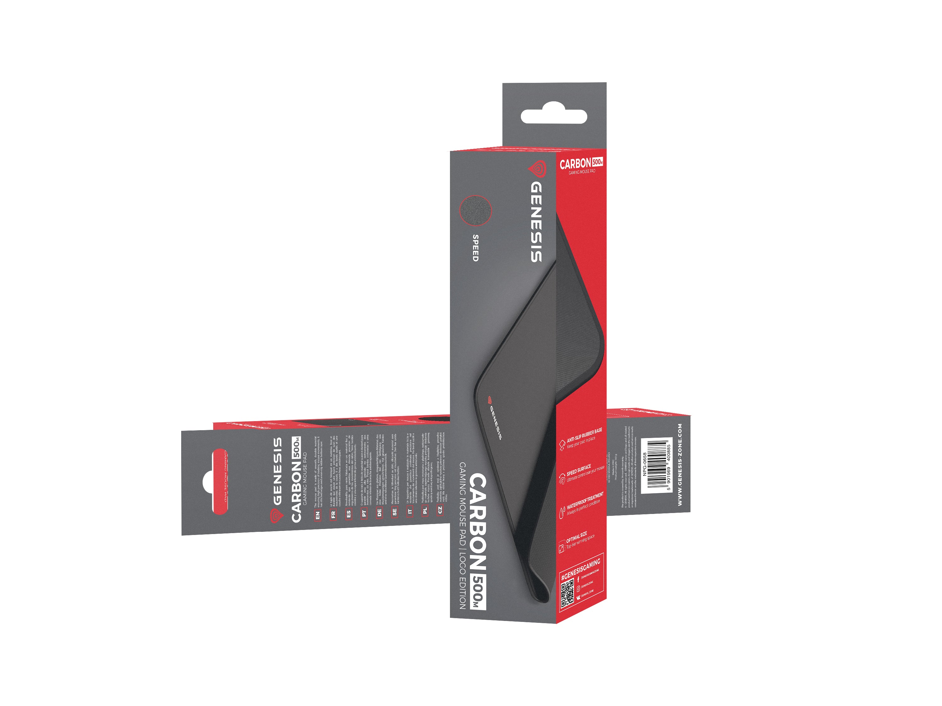 GENESIS Carbon 500 M Logo Tapis de souris de jeu Noir