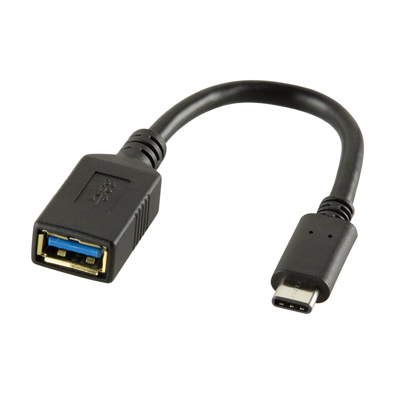 LogiLink Câble Adaptateur USB-C vers USB-A, USB 3.2 Gen 2 (3.1 Gen 2), 0,15 m, Noir