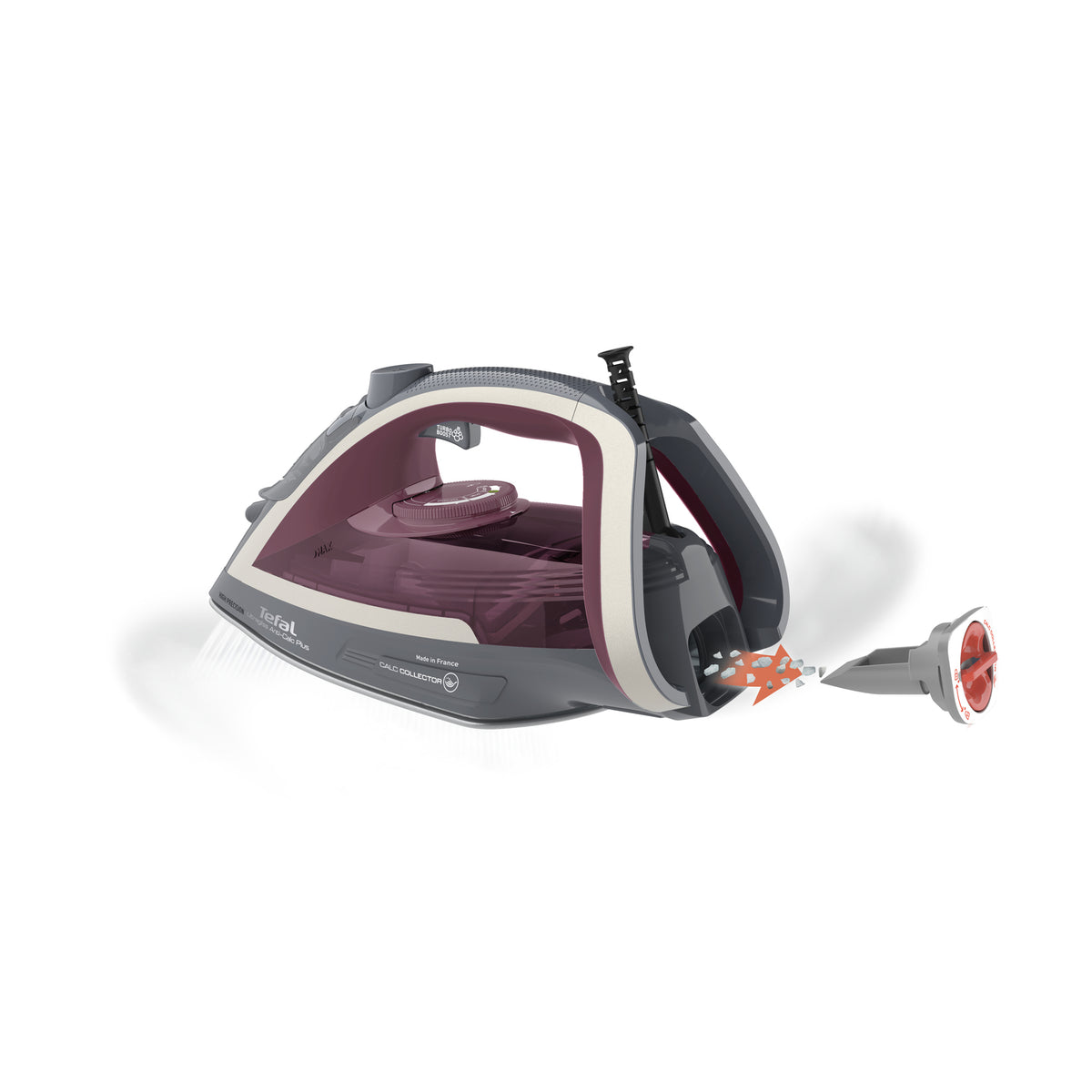 Tefal Ultragliss Anti-Calc Plus FV6840 Fer à vapeur 2800 W Violet, Argent - vue 4