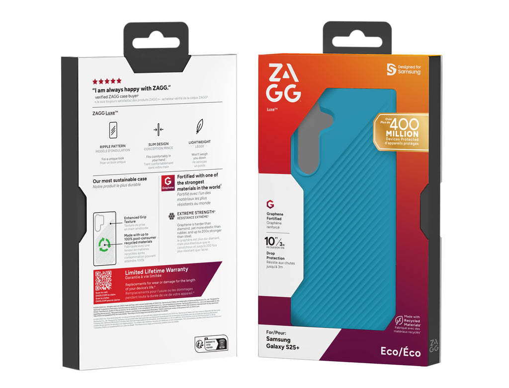 ZAGG Luxe Coque de Protection pour Samsung Galaxy S25+, 6.7 pouces, Bleu