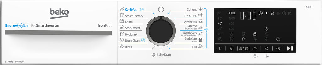 Beko b300 BM3WFU410415WB machine à laver Charge avant 10 kg 1400 tr/min Blanc