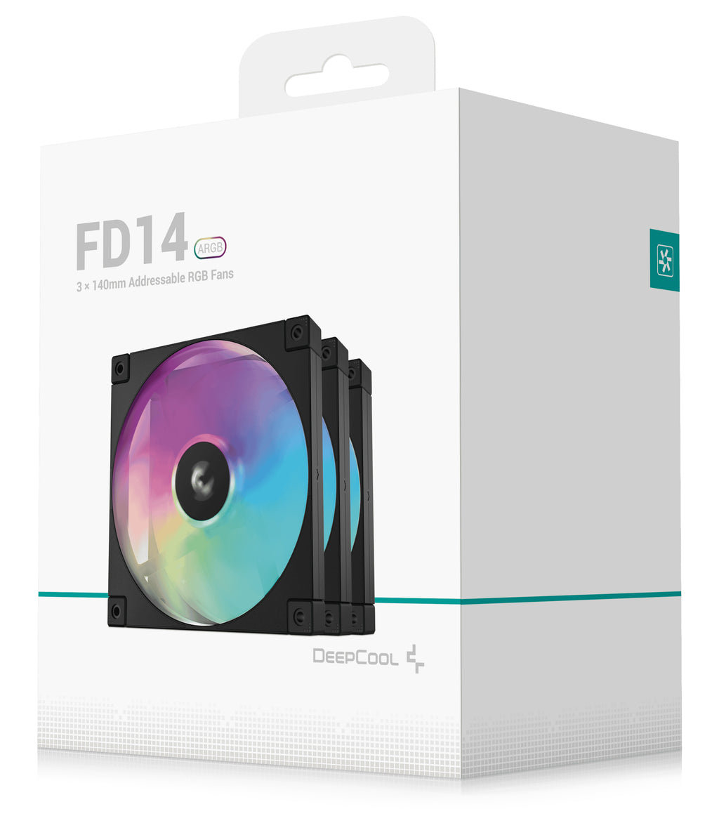 DeepCool FD14 Kit de 3 Ventilateurs 140x140x25mm ARGB Noir