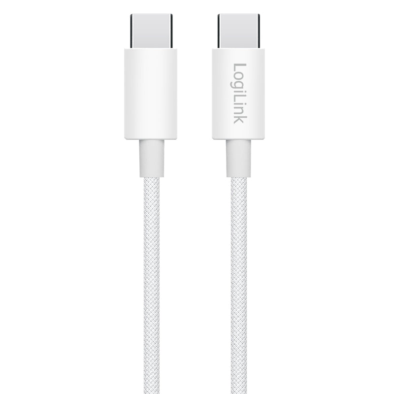 LogiLink CU0341 câble USB USB 2.0 1 m USB C 0,48 Gbit/s 60 W Blanc - vue 2