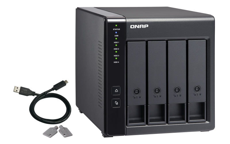 QNAP TR-004 Boîtier de Stockage RAID pour Disques Durs et SSD 2.5/3.5 pouces, Noir