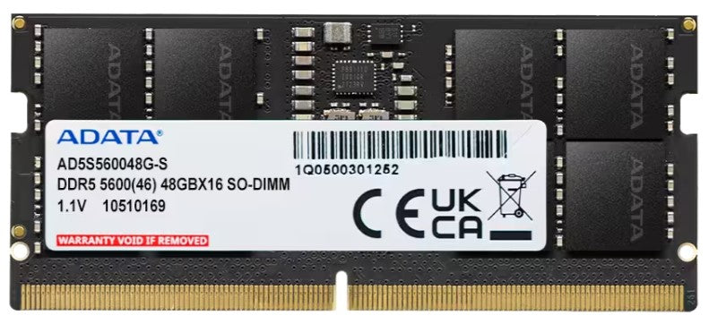 ADATA AD5S560048G-S module de mémoire 48 Go 1 x 48 Go DDR5 5600 MT/s 262-pin SO-DIMM